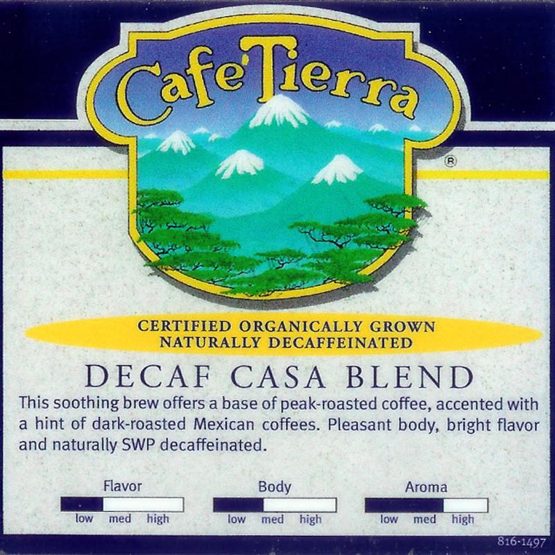 Casa Blend SWP Decaf Cafe Tierra 5lb Coffee Panache
