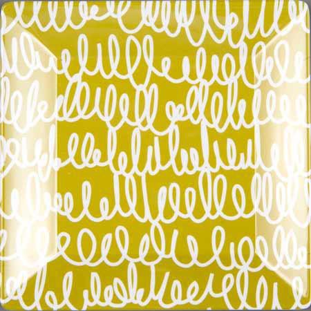 Olive Squiggle Dinner Plate by W.C.S. Melamine Plate Working Class Studio