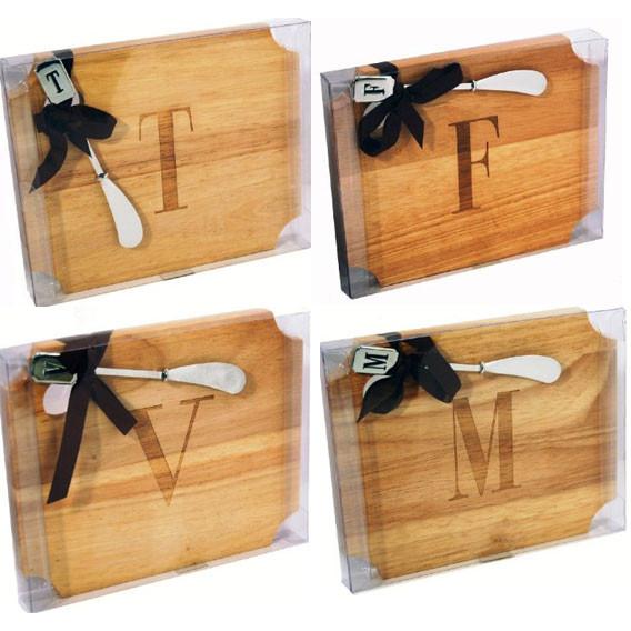 Initial Cutting Board & Spreader Monogramed Cutting Board Mud Pie