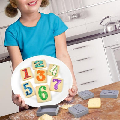 LETTERPRESSED Numbers Cookie Cutter and Stamper Set Bakeware fred