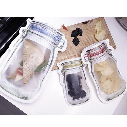Reusable Mason Jar Storage Bag Set - Large and Medium