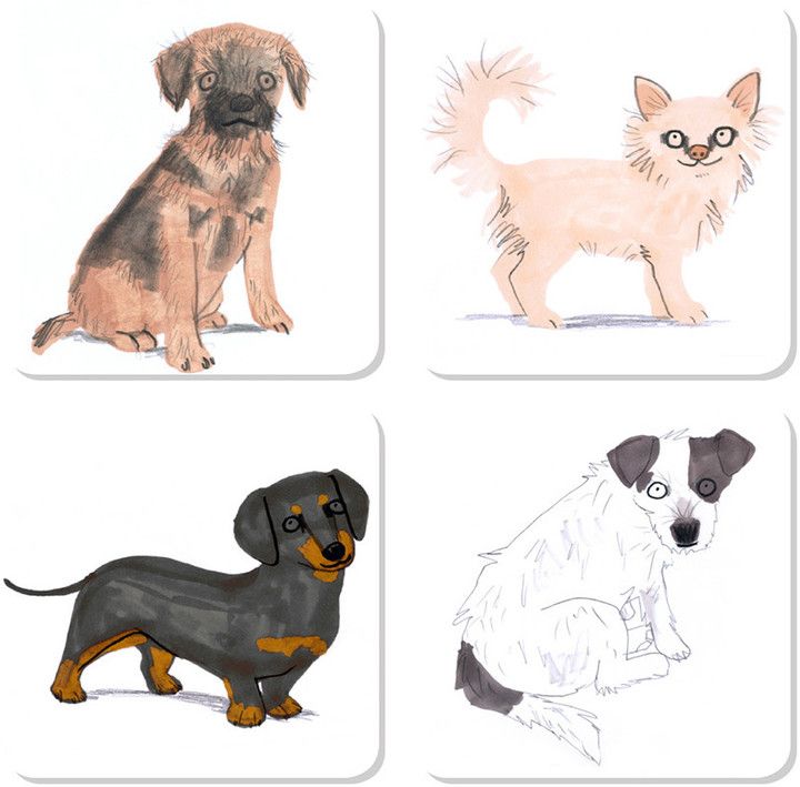 Dog Coaster Set - Set of 4
